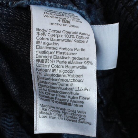 Madewell Smocked-Waist Denim Midi Skirt In Rinse Wash Size Large - Picture 9 of 10